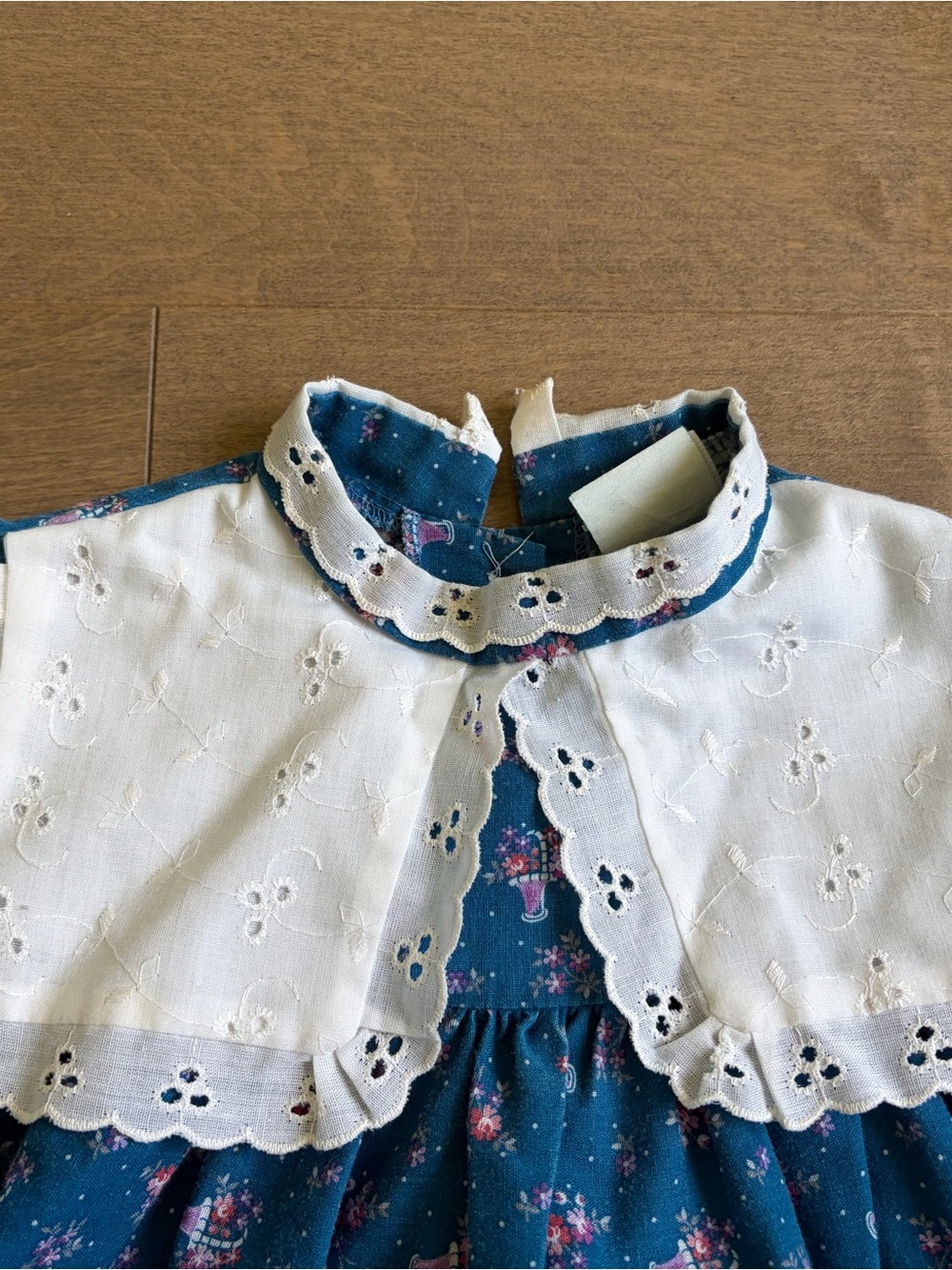 Winnie the Pooh Floral Dress - Blue with Pink Flowers - Picture 2 of 6